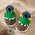 thumbnail image 2 of WZEIIOT Toddler Kids Girls Slippers Winter Warm Soft Comfy Shoes Unisex Fun Cartoon Dinosaur Design Cute Fuzzy Footwears For For Little To Medium Boys Girls Us Size:13.5, 2 of 5