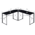 thumbnail image 3 of Javlergo L Shaped Folding Computer Desk, Modern Corner Gaming/Writing Table for Home Office, No Assembly Needed, Black, 3 of 6