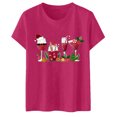 thumbnail image 4 of Gibobby Camisa navideña mujer Moda para mujer para tops casuales Camiseta de manga corta con cuello redondo Camiseta holgada con estampado navideño(Rosa caliente,CH), 4 of 5