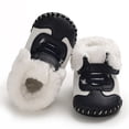 thumbnail image 3 of Akiihool Baby Girl's Boots Baby Boy's Girl's Booties Winter Slippers Sherpa Booties (Blue,12ï¼2ï¼), 3 of 5