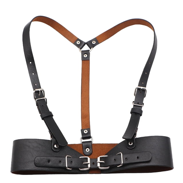 Arnés de hombro para mujer, correa de estilo Punk, cinturón de Bondage para el cuerpo, cinturón de cuero para el pecho