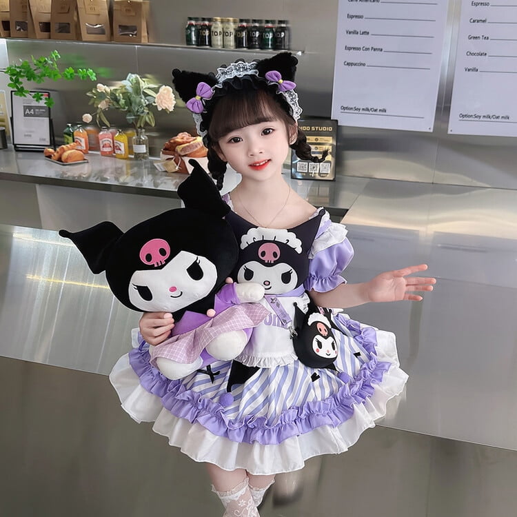 Kawaii Sanrio Kuromi Dress Cute Cartoon Anime Lolita Princess Dresses Summer Outdoor Party Birthday Gifts Walmart