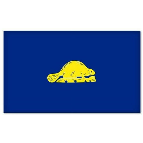 Oregon State Flag reverse car bumper sticker 5" x 4"