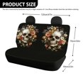 thumbnail image 4 of POLERO Floral Skull Car Back Seat Covers, Set of 2 Pieces Stretch Durable Seat Covers for Automotive Interior, 4 of 7