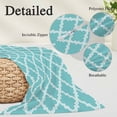 thumbnail image 6 of Quatrefoil Moroccan Pattern Body Pillow Cover, Pillowcase Protectors with Zipper, Breathable Decorative Throw Pillow Case Cover, Geometric Aqua Morocco Pillow Shams for Couch Sofa 24x36Inch, 6 of 8