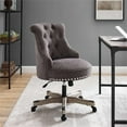 thumbnail image 6 of Pemberly Row Wood Upholstered Swivel Office Chair in Charcoal Gray, 6 of 9