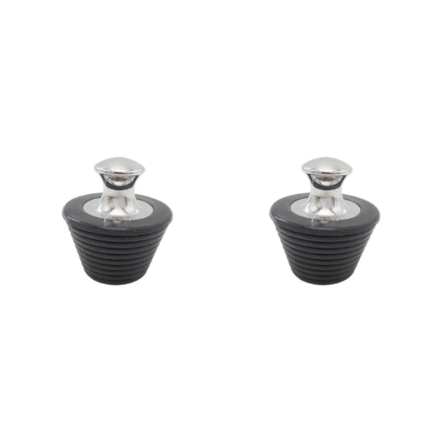 Toystoory Silicón del enchufe de la bañera del amplio del gel de sílice con la manija durable del acero inoxidable para la bañera Tapón de silicona negro 2Conjunto