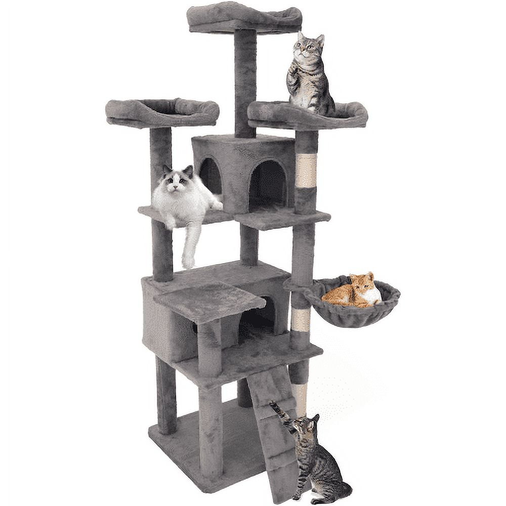 Kadyn 63" Cat Tree, Cat Climbing Stand for Large Cats 20 Lbs, Gray Cat Tower for Indoor Cats, Cat Climbing Tower Kadyn 63" Cat Tree, Cat Climbing Stand for Large Cats 20 Lbs, Gray Cat Tower for Indoor Cats, Cat Climbing Tower