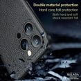 thumbnail image 4 of ELEHOLD for iPhone 13 Pro 2021 Case, Luxury Skin Feel PU Leather Hidden Bracket All-Inclusive Camera Lens Protecton Shockproof Hybird Slim Fit Case for iPhone 13 Pro 6.1 inch, Black, 4 of 6