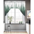 thumbnail image 3 of Green Ombre Kitchen Swag Valance for Window,Rod Pocket Short Kitchen Curtains&nbsp;36 Inch Length,Primeval Forest Modern Abstract Art Aesthetics Swag Topper Small Window Treatment for Cafe Bathroom, 3 of 6
