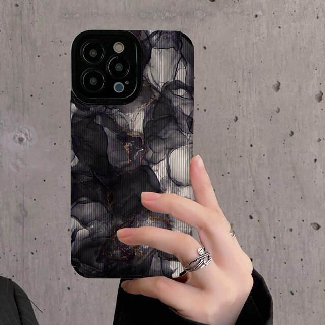 Funda de teléfono con pintura de tinta elegante para iPhone 14 13 12 11 Pro Max X XR XS Max 7 8 Plus, fundas de TPU suave a prueba de golpes Fivean unisex