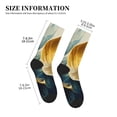 thumbnail image 3 of Vsdgher Golden Blue Leaf Design Unisex Crew Socks Lightweight Breathable Ventilation Ankle Socks, Mid-calf socks for Daily, 3 of 7