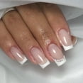 thumbnail image 4 of White French Glitter Press on Nails Medium and Toe Nails Set, Glue on Nails Medium and Fake Toe Nails,Artificial Nails and Nails for Toes,Fake Nails and Fake Toenails and Women in 24PCS Diamond, 4 of 4