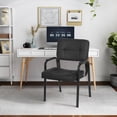 thumbnail image 5 of FDW Home Office Chair，Padded Armrest PU Leather for Waiting Room Chairs Lobby No Wheels, 2 Pack(Black), 5 of 8