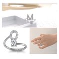 thumbnail image 5 of Guardurnaity Anillo abierto con letra mayúscula, anillos de compromiso ajustables para mujer, joyería ornamental para viajar, compras, regalos de Navidad O Type1 NO1 Guardurnaity CBP132355, 5 of 5