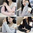 thumbnail image 5 of Running Fishing Anti-UV Cute Rabbit Arm Sleeves Arm Covers Elbow Cover Sun Protection WHITE, 5 of 8