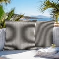 thumbnail image 3 of Throw Pillow Covers 20x20 Inch Set of 2, Black Striped Waterproof Outdoor Pillow Covers, Modern Simple Farmhouse Beige Vintage Decorative Cushion Pillowcases for Couch, Sofa, Bed, Garden, Patio, 3 of 9