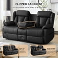 thumbnail image 4 of WISHDEER Loveseat Recliner Sofa RV Recliner Couch Manual Reclining Loveseat with Console for Living Room Home Theater Seating with AC/UsbC/Usb, 4 of 9