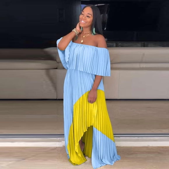 2023 Nouveau Produit D8291 AliExpress Europe et Amérique Robe Longue Aguichant à une Épaule Vente Chaude Couche Galante