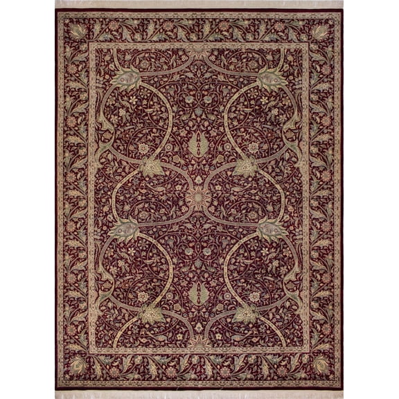 Wali Fidel Drk. Red/Brown Rug, 9'1" x 12'3"