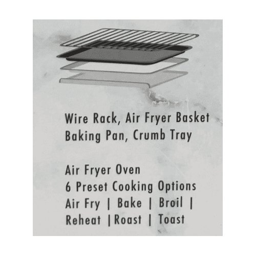 AR+COOK 17 Qt Capacity Air Fryer Oven, Aqua Blue