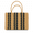 Light coffee color, variant on Handwoven Straw Tote Bag, Square Striped Shoulder Purse with Reinforced Handles, Lightweight Large Capacity Summer Beach Handbag