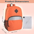 thumbnail image 5 of Trailmaker 17" Backpack – Reflective School Backpack with Padded Straps, Water Bottle Pockets for Kids & Adults, School Travel Camp (Orange), 5 of 12