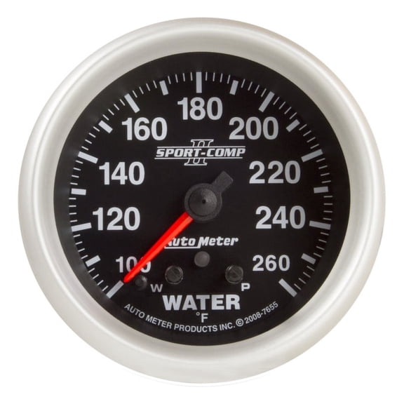 AutoMeter Gauge Water Temp 2-5/8in. 260 Deg. F Stepper Motor W/ Peak Warn Sport-Comp II - 7655