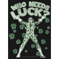 thumbnail image 2 of Girl's Batman St. Patrick's Day Riddler Who Needs Luck Distressed  Graphic Tee Black Large, 2 of 4