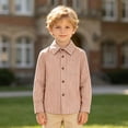 thumbnail image 6 of Girls Striped Long Sleeve Shirts Boys Button Down Formal Uniform Collared Shirt with Chest Pocket Spring Fall Clothing 12-13 Years, 6 of 7
