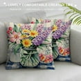thumbnail image 3 of COMIO  Spring Pillow Covers Gray Buffalo Plaids Sweet Home Love Throw Pillow Case Truck Tulip Lavender Floral Cushion Cover for Farmhouse Couch Sofa Car Decoration,, 3 of 5