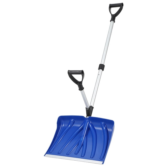 COZONY Black Heavy-Duty Snow Shovel w/ Dual D-Ring Handle & 18-Inch Blade for Efficient Driveway Clearing