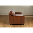 thumbnail image 3 of Pemberly Row Contemporary Top Grain Leather Love Seat in Chestnut, 3 of 4
