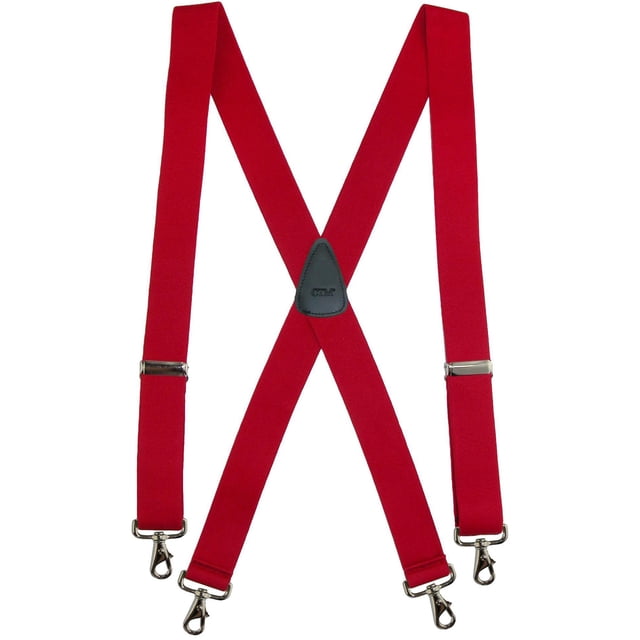 CTM® Bretelles Élastiques Unies à Dos en X avec Embouts à Crochet Pivotant (Hommes)