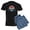 With Blue Strpe Pant, variant on - Alpine Valley Ski Area Chesterland Ohio Pajamas - Men's Dark Loose Fit Cotton Pajama Set