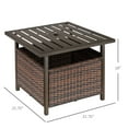 thumbnail image 3 of Table Basse en Rotin avec Trou pour Parasol, Brun, 3 of 10