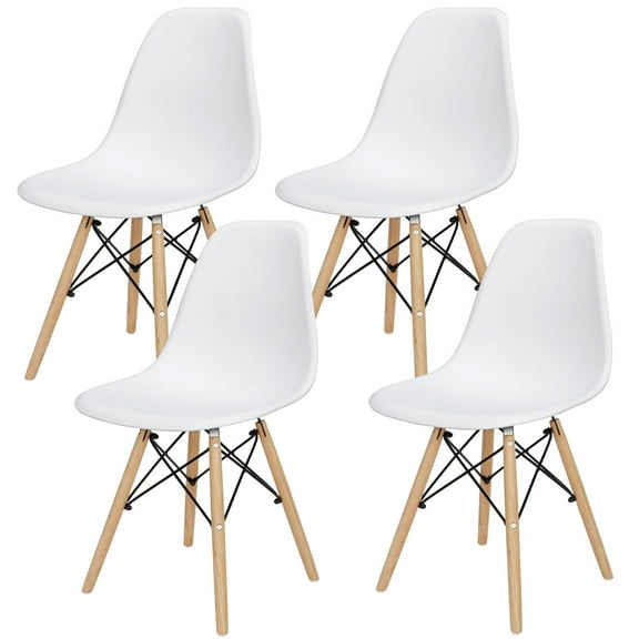 ZenStyle Plastic SImple Modern Dining Chair Set of 4, White
