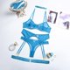 thumbnail image 1 of Yimunancy Conjunto de sujetador de encaje de 4 piezas Conjunto de ropa interior de panty de malla para mujer Conjunto de lencería sexy transparente de 8 colores Tan Jianjun unisex, 1 of 2