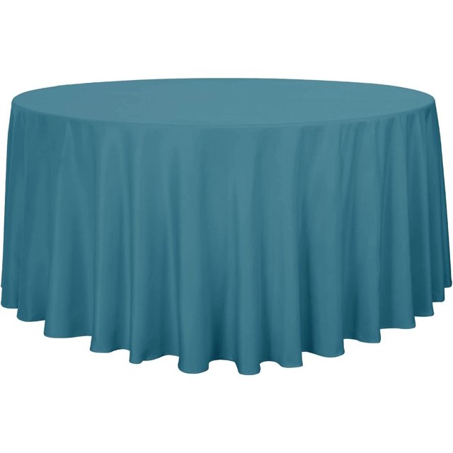 LAICAIW Nappe Ronde - 120 Pouces - Résistante à l'Eau, Anti-Déversement, Lavable, Nappe en Polyester, Tissu Décoratif, Housse de Table pour Table à Manger, Buffets, Fêtes et Camping, Sarcelle
