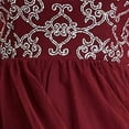 thumbnail image 2 of SPEECHLESS Womens Burgundy Glitter Zippered Tiered Spaghetti Strap Scoop Neck Full-Length Evening Dress Juniors 15, 2 of 4