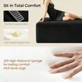 thumbnail image 4 of Large Oversized Corduroy Ottoman Footrest for Sofa Large Rectangle Floor Bench Extra Seating Coffee Table for Living Room, No Assembly (Black), 4 of 8
