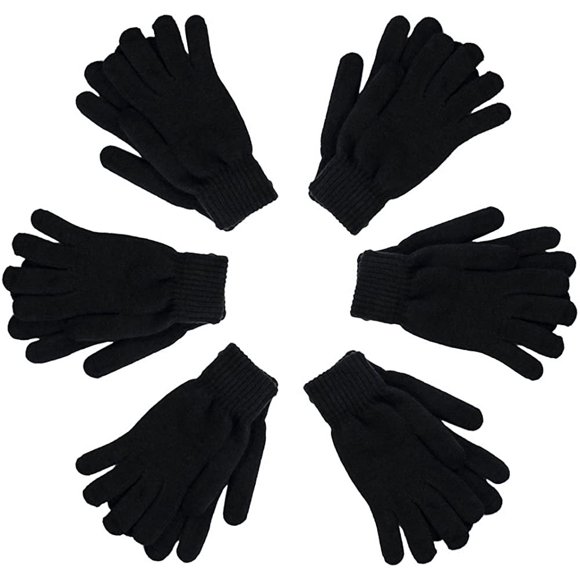 Winter Magic Gloves, 12 Pairs Stretchy Warm Knit Bulk Pack Mens Womens, Wholesale