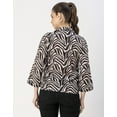 thumbnail image 4 of Moomaya Long Sleeve Shirt Collar Printed Top - Women's Stylish Georgette Top, 4 of 9