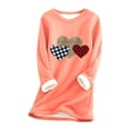 thumbnail image 2 of DailyTrove Women's Long Sleeve Heart Print Tunic Dress - Patterned, Casual Style, Fall & Weekend Wear,Orange, 2 of 3