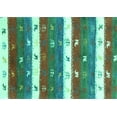thumbnail image 1 of Ahgly Company Machine Washable Indoor Rectangle Southwestern Turquoise Blue Country Area Rugs, 2' x 4', 1 of 4