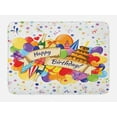thumbnail image 1 of Birthday Bath Mat, Colorful Joyous Burst with Champagne Bottles Cake Balloons Festive Celebration, Non-Slip Plush Mat Bathroom Kitchen Laundry Room Decor, 29.5 X 17.5 Inches, Multicolor, Ambesonne, 1 of 2