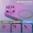 thumbnail image 5 of Magnetic Case for iPhone 13 Pro Max 6.7 inch, Luxury Gradient Neon Color Case Compatible with MagSafe Charger Cover with Camera Lens Protector Pretty Case for Women and Girl - Purple Grey, 5 of 14