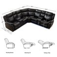 Manual Reclining Sectional Sofa with LED Lights USB Charging Port