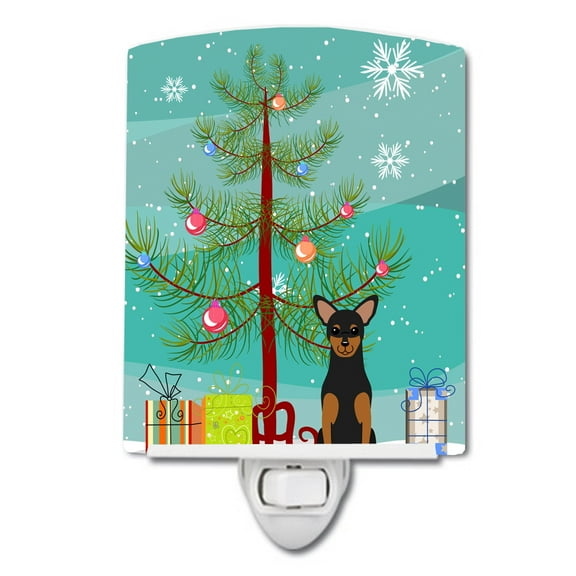 Caroline's Treasures BB4153CNL Merry Christmas Tree Manchester Terrier Ceramic Night Light, 6x4x3", multicolor