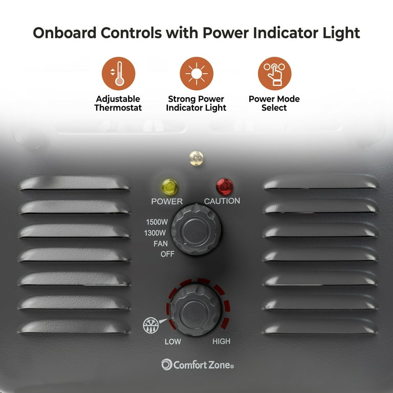 Comfort Zone Indoor 1,500-Watt Electric Utility Heater